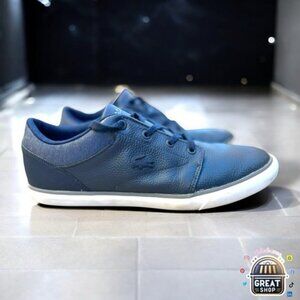 Exquisite LACOSTE Ortholite Navy Blue Gator Logo Men Size 8 /40.5 Shoes Sneakers